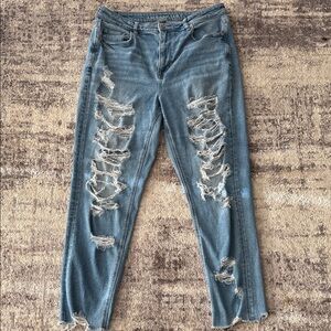 American Eagle Outfitters Ripped Blue Skinny Jeans